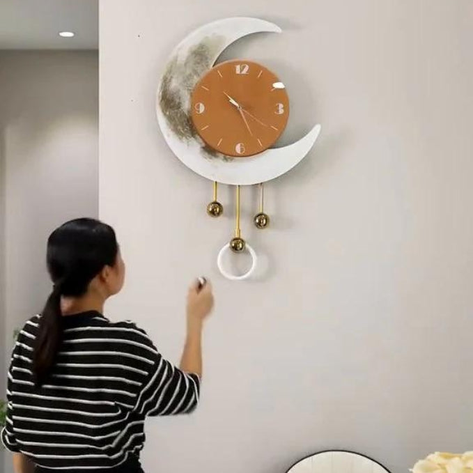 Living Room Clock Wall Art TV Background Wall Clock Sconce Painting Dining Room Luminous Wall Clock