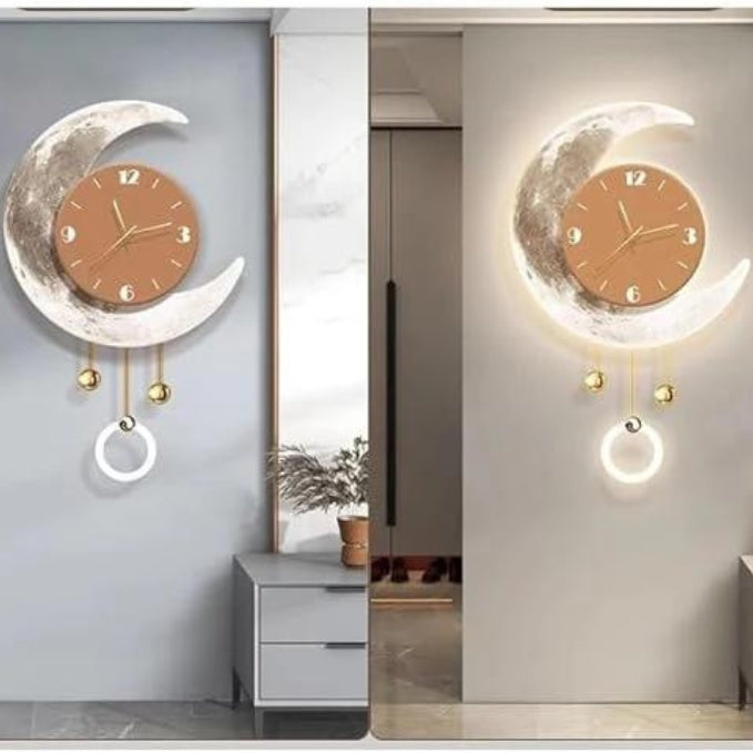 Living Room Clock Wall Art TV Background Wall Clock Sconce Painting Dining Room Luminous Wall Clock